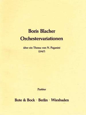 Blacher, B: Variations on a Theme by N. Paganini