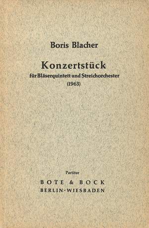 Blacher, B: Konzertstück