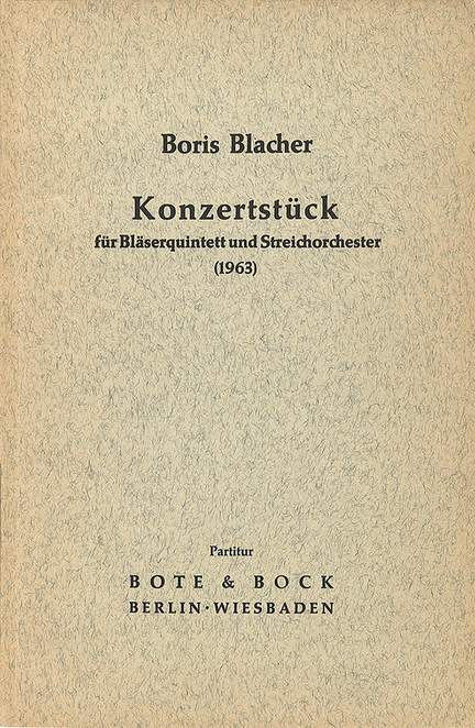 Blacher, B: Konzertstück