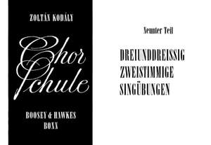 Kodály, Z: Chorschule Vol. 9