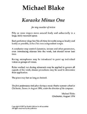 Blake, M: Karaoke Minus One