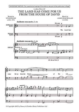 MacMillan, J: The Lamb has come for us from the House of David