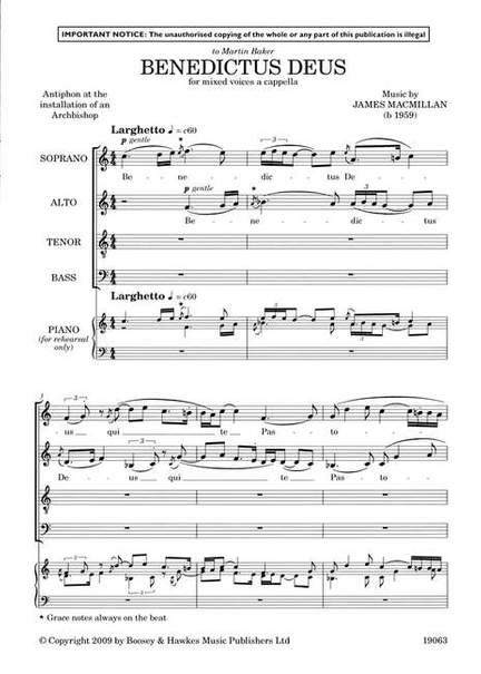 MacMillan, J: Benedictus Deus