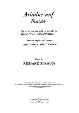 Strauss, R: Ariadne auf Naxos op. 60