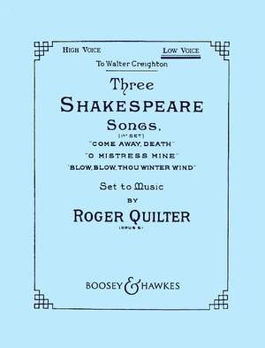 Quilter, R: 3 Shakespeare Songs op. 6