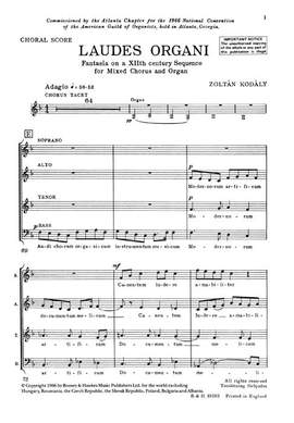 Kodály, Z: Laudes Organi