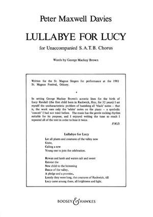 Maxwell Davies, Peter: Lullabye for Lucy