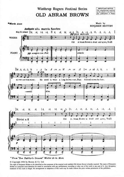 Britten: Friday Afternoons op. 7/12