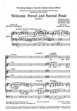 Finzi: Welcome, Sweet and Sacred Feast op. 27/3 No. 40