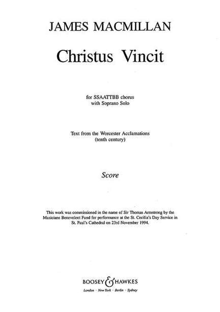 MacMillan, J: Christus Vincit