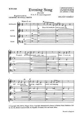 Kodály, Z: Evening Song No. 816
