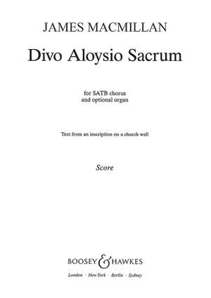 MacMillan, J: Divo Aloysio Sacrum