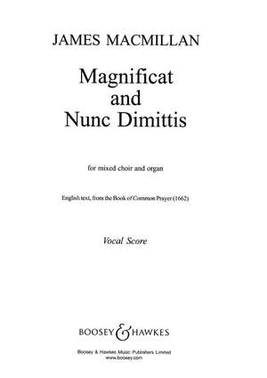 MacMillan, J: Magnificat and Nunc Dimittis