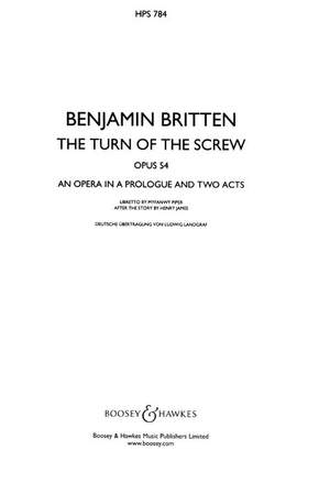 Britten: The Turn of the Screw op. 54 HPS 784