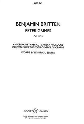 Britten: Peter Grimes op. 33 HPS 749