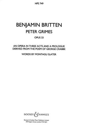 Britten: Peter Grimes op. 33 HPS 749