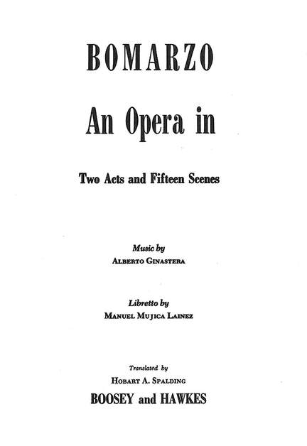 Ginastera, A: Bomarzo op. 34