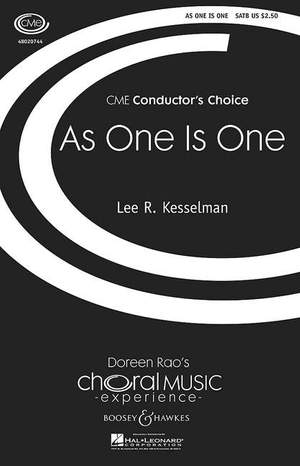 Kesselman, L R: As One Is One