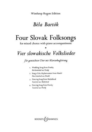 Bartók, B: Four Slovak Folk Songs