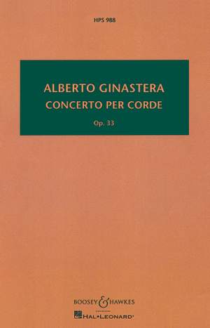 Ginastera, A: Concerto per Corde op. 33 HPS 988