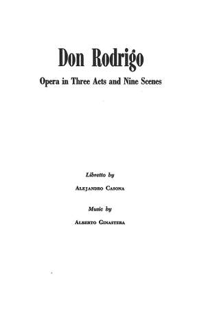 Ginastera, A: Don Rodrigo op. 31