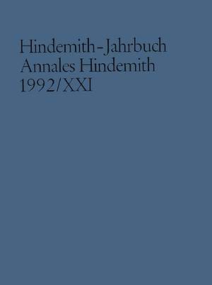 Hindemith-Jahrbuch Vol. XXI