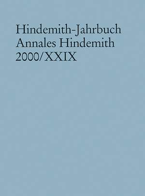 Hindemith-Jahrbuch Vol. XXIX