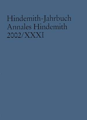 Hindemith-Jahrbuch Vol. XXXI