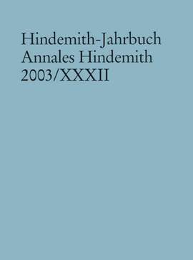 Hindemith-Jahrbuch Vol. XXXII