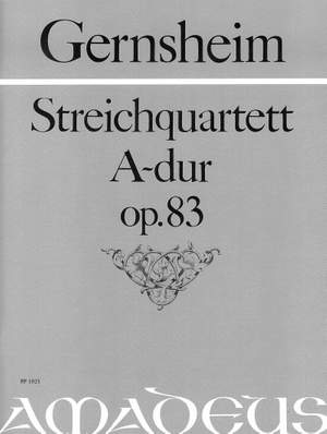 Gernsheim, F: Quartet A major op. 83