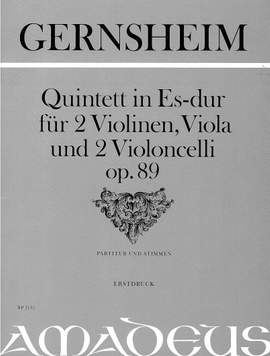 Gernsheim, F: Quintet in E flat Major E flat major op. 89