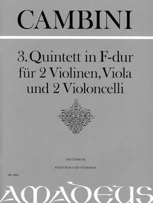 Cambini, G G: Quintet No. 3 in F Major