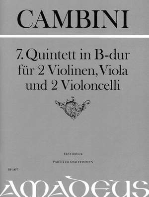 Cambini, G G: String Quintet No. 7 in B flat Major