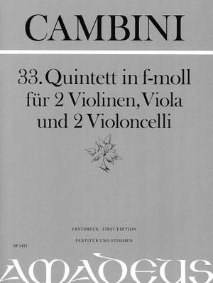 Cambini, G G: 33. Quintet In F Minor