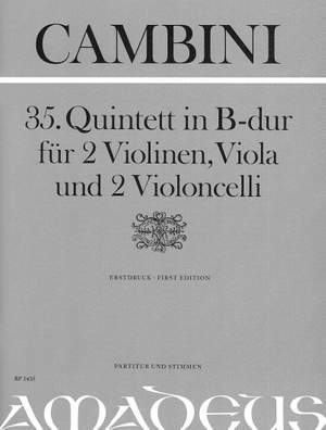 Cambini, G G: Quintet No. 35 in B flat Major