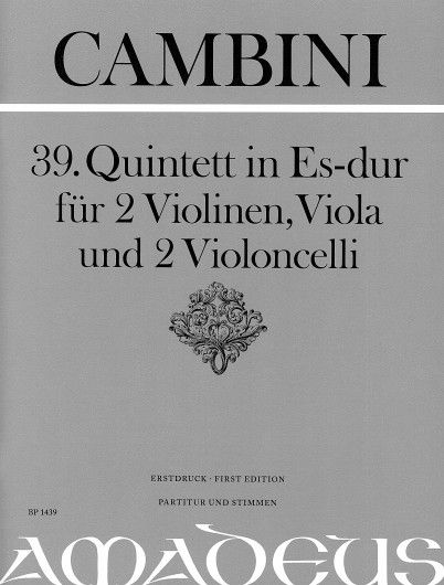 Cambini, G G: 39th Quintet in E flat E flat major