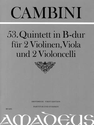 Cambini, G G: 53. Quintet In B Major