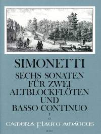 Simonetti, G P: 6 Sonatas Op. 2 Vol. 1