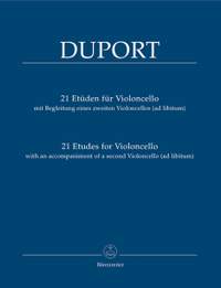 Duport, J: 21 Etudes for Violoncello with an accompaniment of a 2nd Violoncello (ad libitum)