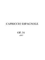 Nicolai Rimsky-Korsakov: Capriccio Espagnole Piano Duet Product Image