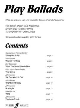 Kember, John: Play Ballads (tenor saxophone part)