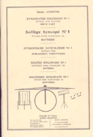 Agostini, Dante: Solfege Syncope Volume 1 (drums)