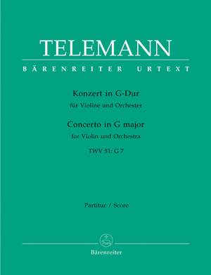 Telemann, G: Concerto for Violin in G (TWV 51: G7) (Urtext)