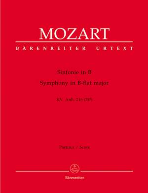 Mozart, WA: Symphony in B (K.Anh.216) (K.74g) (Urtext)