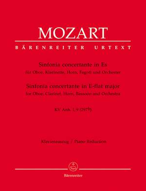 Mozart, WA: Sinfonia concertante for Oboe, Clarinet, Horn, Bassoon and Orchestra in E flat major K. Anh. I,9 (297b)