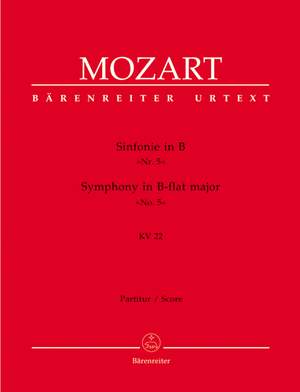 Mozart, WA: Symphony No. 5 in B-flat (K.22) (Urtext)