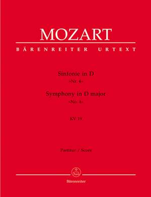 Mozart, WA: Symphony No. 4 in D (K.19) (Urtext)