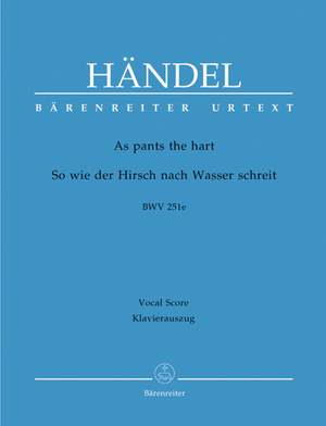 Handel, GF: As pants the hart (HWV 251e) (E-G) (Urtext)