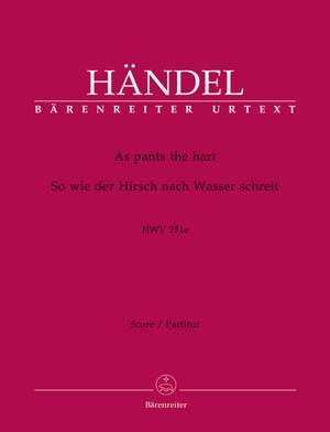 Handel, GF: As pants the hart (HWV 251e) (E-G) (Urtext)