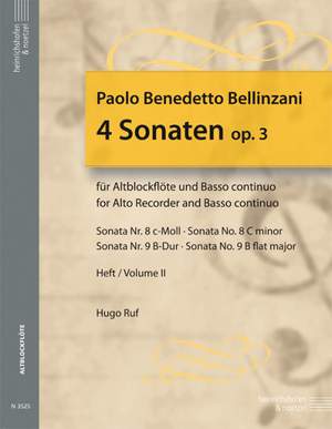 Bellinzani, Paolo: Recorder Sonatas Op.3 Nos.8 & 9